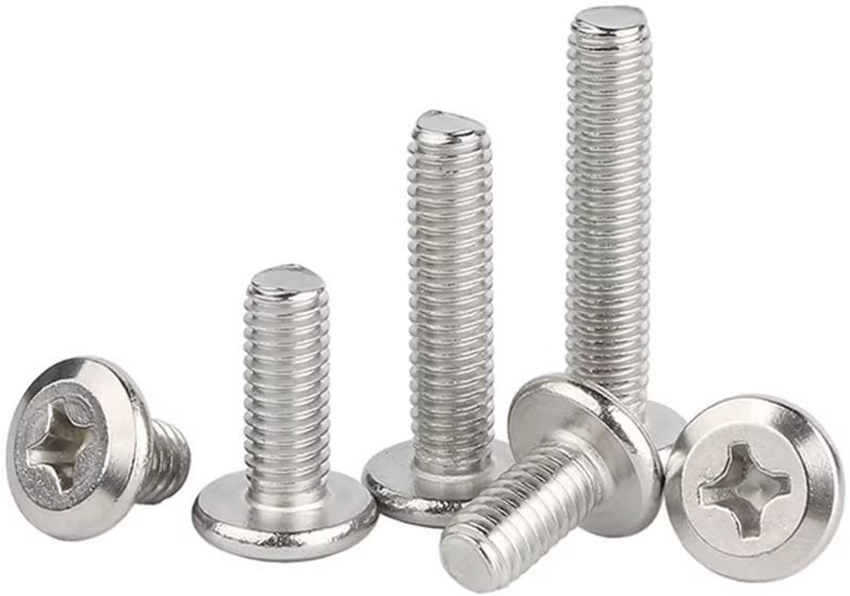 Dailygoods- Meubelschroeven M4x20mm - Volledige Schroefdraad - Kruiskop - Roestvrij Staal - 50 Stuks - Corrosiebestendig - Schroeven