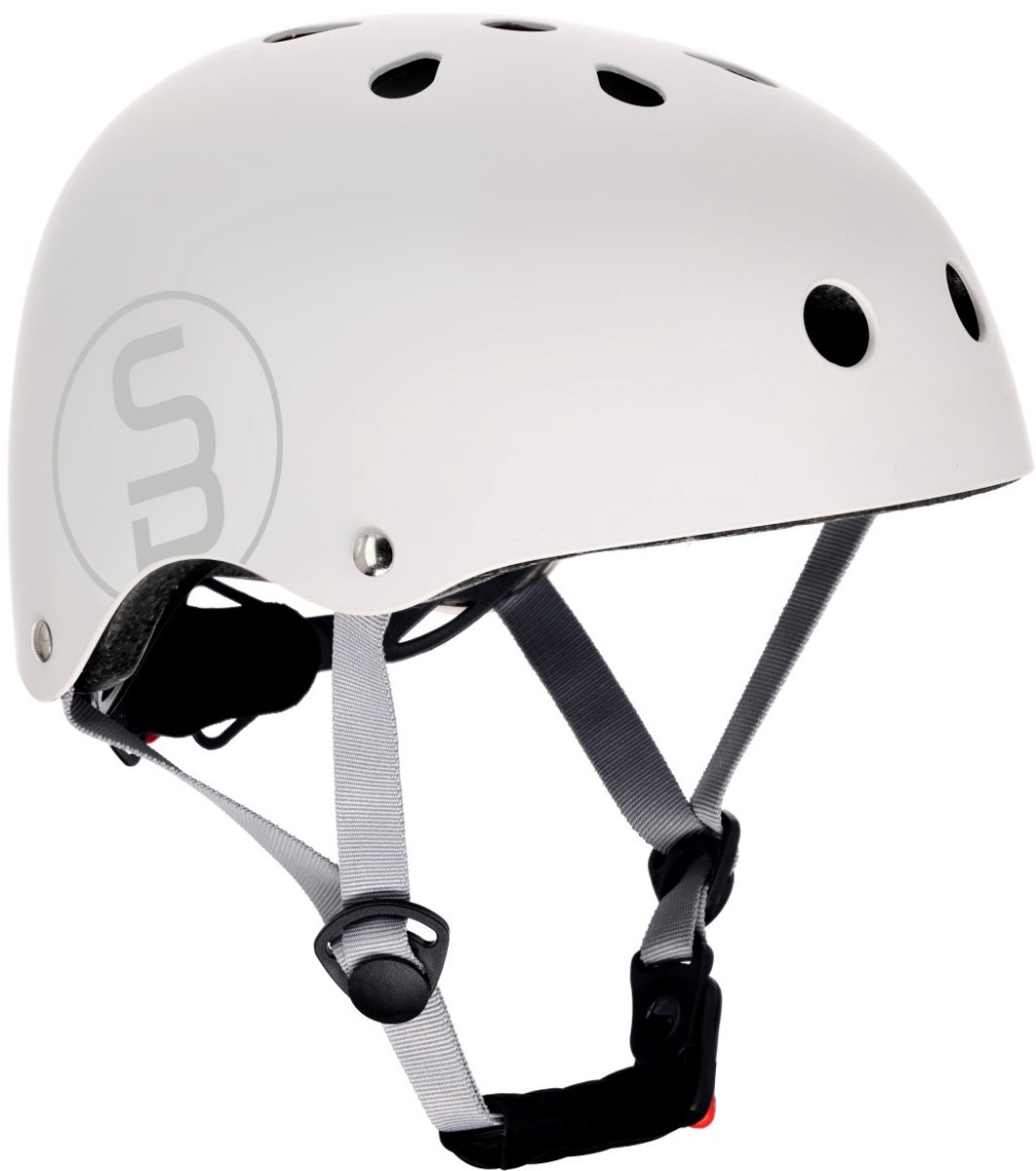 SUN BABY Fietshelm 3+ jaar - Kinderhelm FIT M (54-58 cm) - Wit, met LED licht, Kinder skatehelm voor skateboard, fiets, step en rolschaatsen