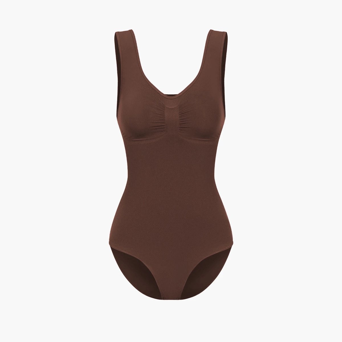 cfab by creamy fabrics Creamy Fabrics - Tank Bodysuit Sculpting Shapewear Met Slip - Ademend - Anti-Zweet - Ultra Zacht - Comfortabel - Sculptend - Perfecte Pasvorm - Bruin