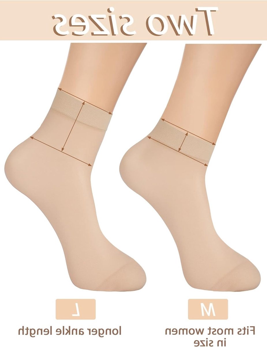 Dunne Transparante Enkelkousen voor Dames en Meisjes - 12 Paar Nylon Pantykousen voor Elke Gelegenheid