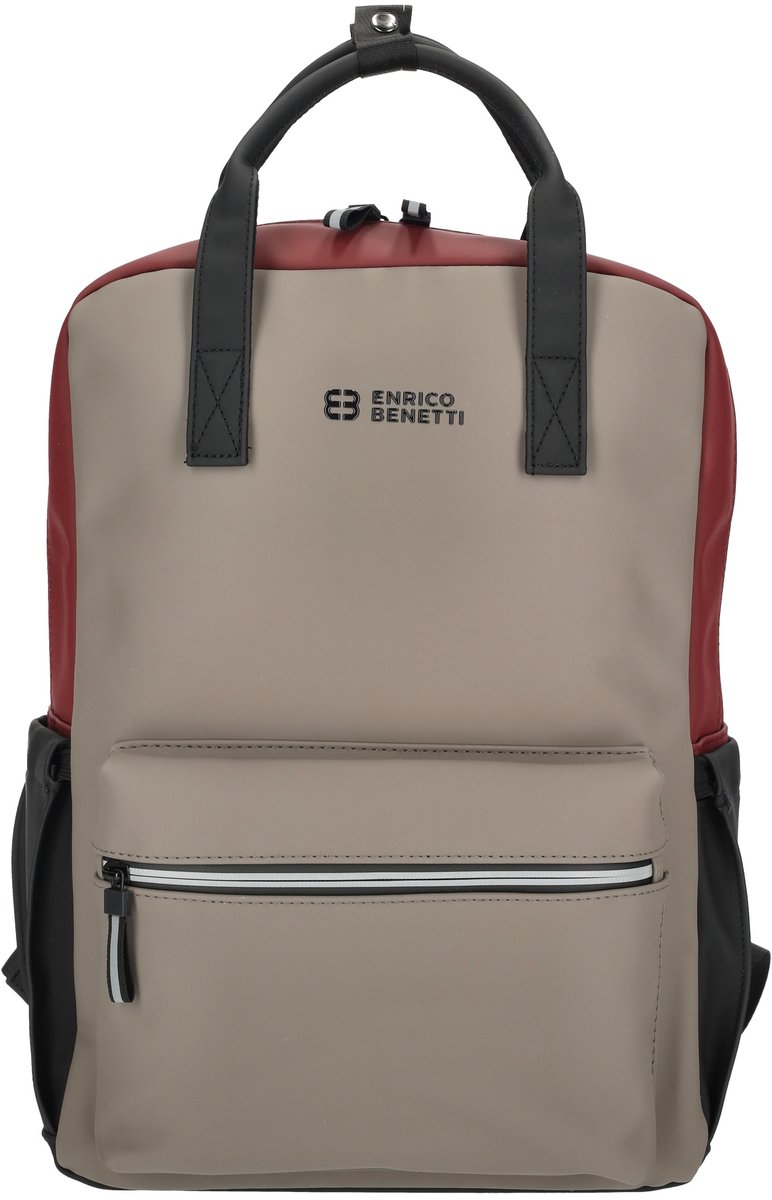 Enrico Benetti Bergen Waterproof Laptop Backpack 17 taupe-burgundy