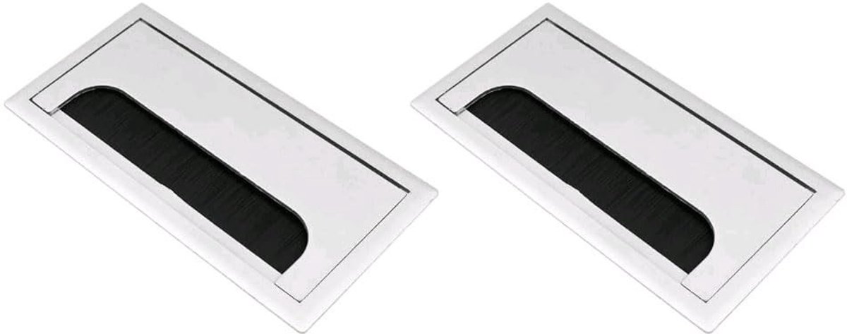 Dailygoods- Kabelgat Aluminium - Kabeldoorvoer - Bureau Grommet - Draad Gat Cover - Stofdicht - 160 x 80mm - Bureaugrommet