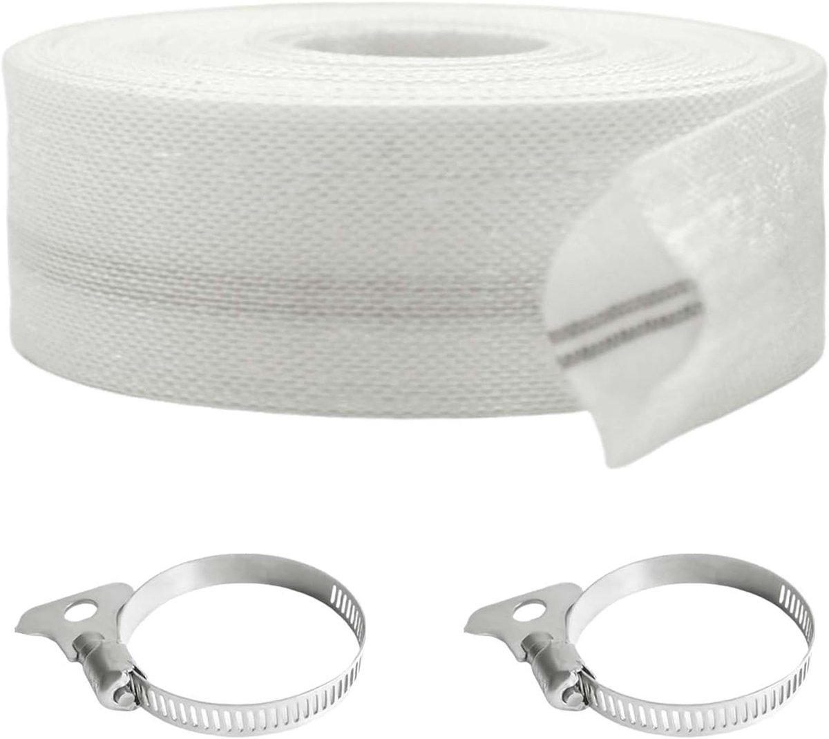 Tuinslang 10 m x 32 mm - Irrigatieslang voor tuin, waterafvoer en bouwtoepassingen met 2 slangklemmen en geschikt voor dompelpompen