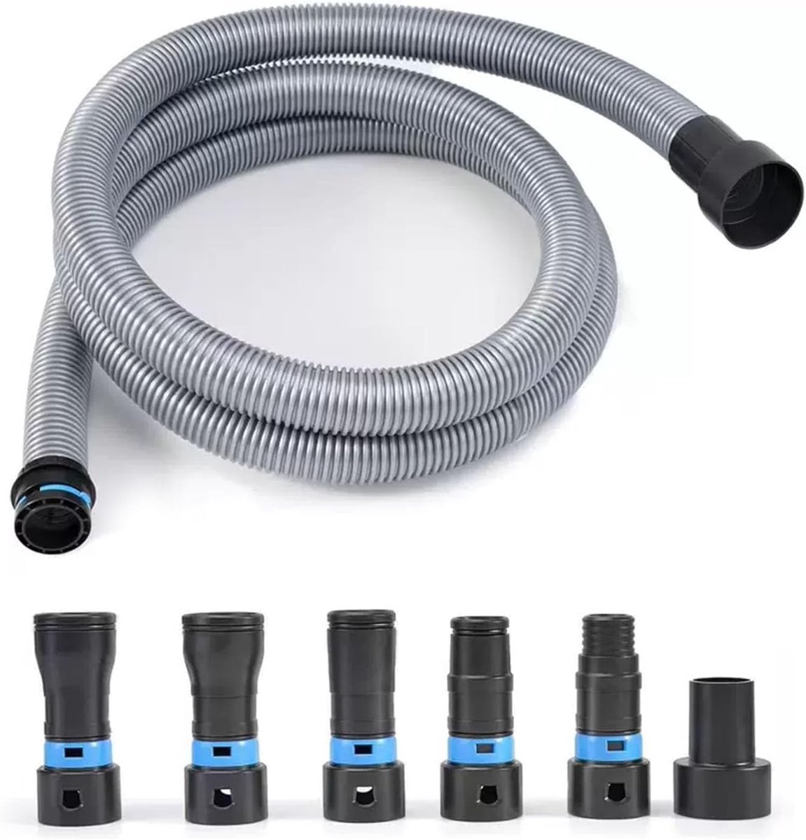 Dust Extractor Slangset 1 1/4 Inch X 10 Ft - Stofafzuiging Slang met 6 Adapters en Snelsluiting voor Houtbewerkingsmachines en Schuurmachines