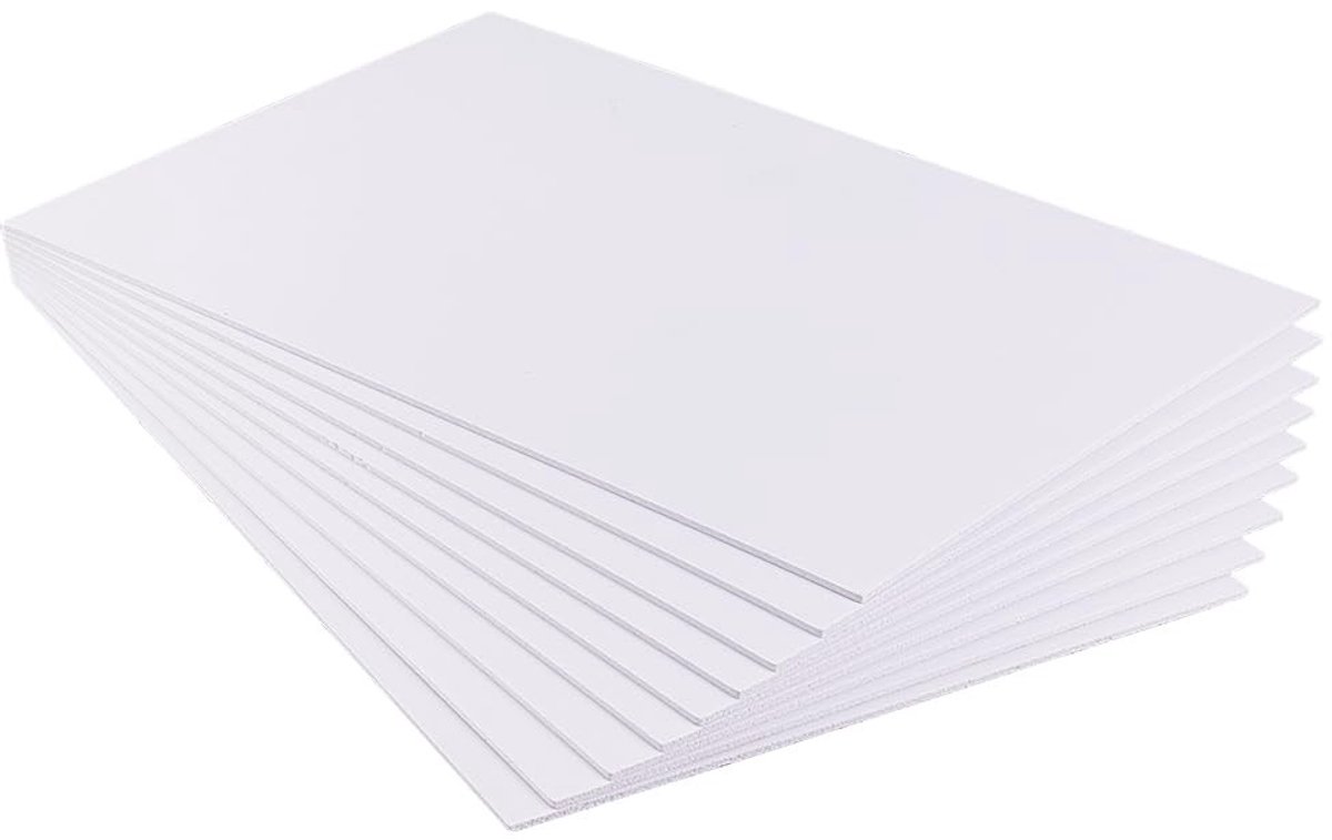 Dailygoods - A4 PVC-Schuimplaat 8 Vellen 2 mm Wit voor Creatieve Projecten
