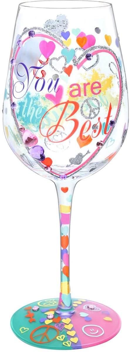 Dailygoods- Wijnglas Handgeschilderd - 15oz Cadeau - Ambachtelijk - Stijlvol - Milieuvriendelijk - Niet-giftige verf - Cadeauglas