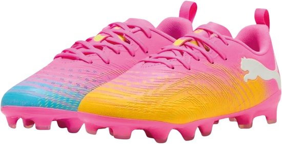 Chaussures de sport unisexe PUMA FUTURE 9 PLAY FG/AG Jr - Poison Pink-Sun Stream-Bright Aqua-PUMA White
