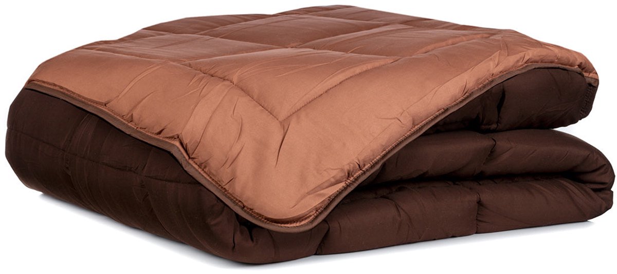 Bedrukt Dekbed Hoesloos Wasbaar Zonder Overtrek Extra Breed - Chocolade & Mokka 160x220cm - Chocolade bruin / Mokka bruin