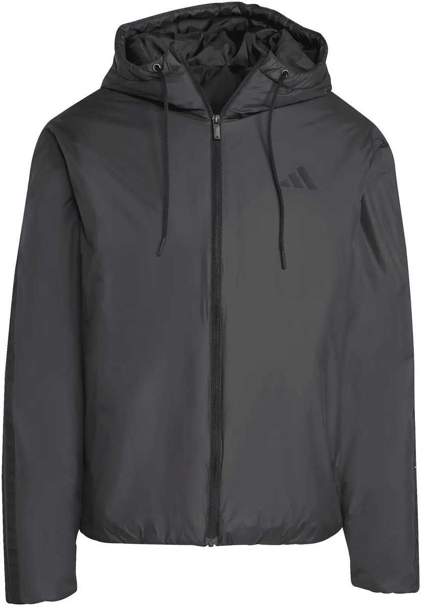 Geïsoleerde jas met capuchon adidas Essentials Climawarm 3 stripes Zwart
