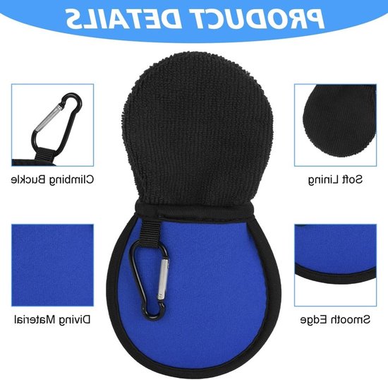 Waterdichte Golfbal Reinigingszak met Carabiner, Dubbel Laags, Ideaal voor Golfaccessoires en Cadeaus voor Mannen en Vrouwen — afbeelding 2