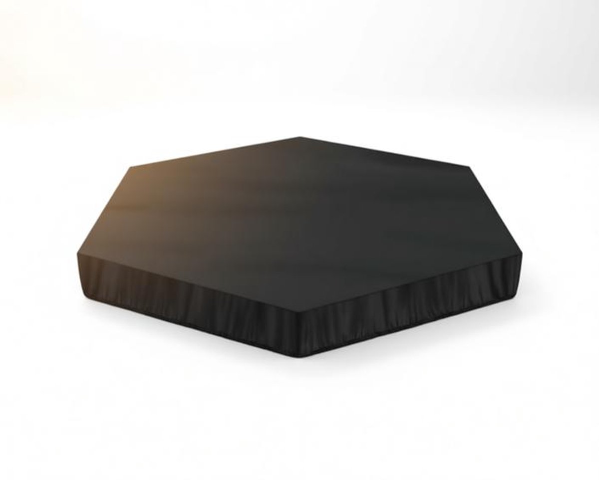 ElleMooi Zandbakhoes Zeshoekig - 420D Oxford Waterdicht Afdekzeil - 230x200x20cm - UV-bestendig - Zwart
