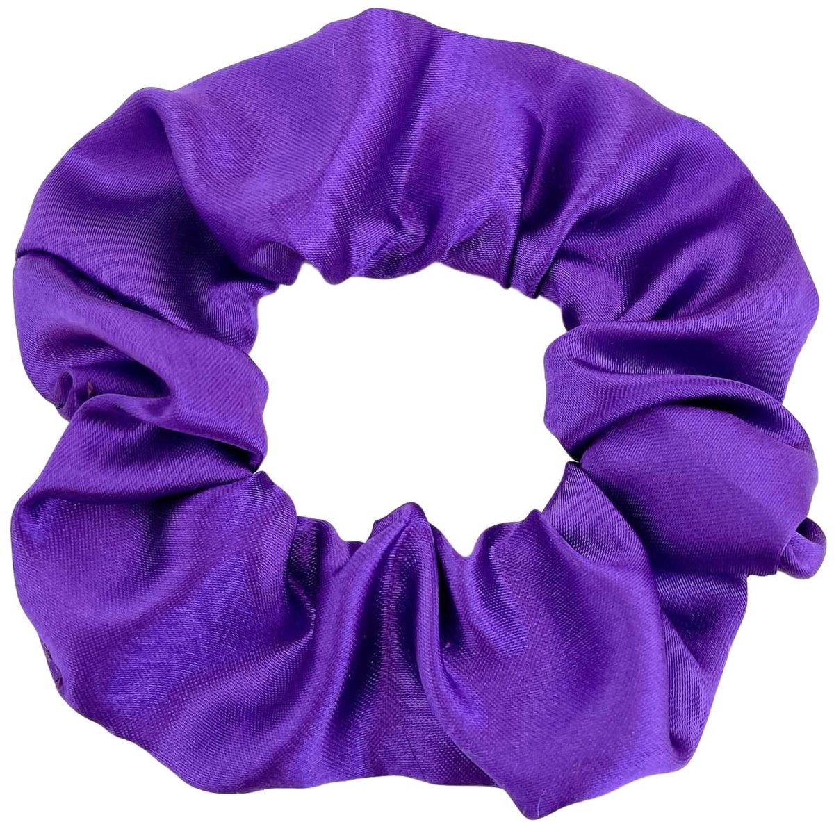 SnelShoppen - 2 Stuks Scrunchies Elastische Haarrubbers Effen Kleur Haaraccessoires Ponytail Houders Haarjuwelen Donker Paars