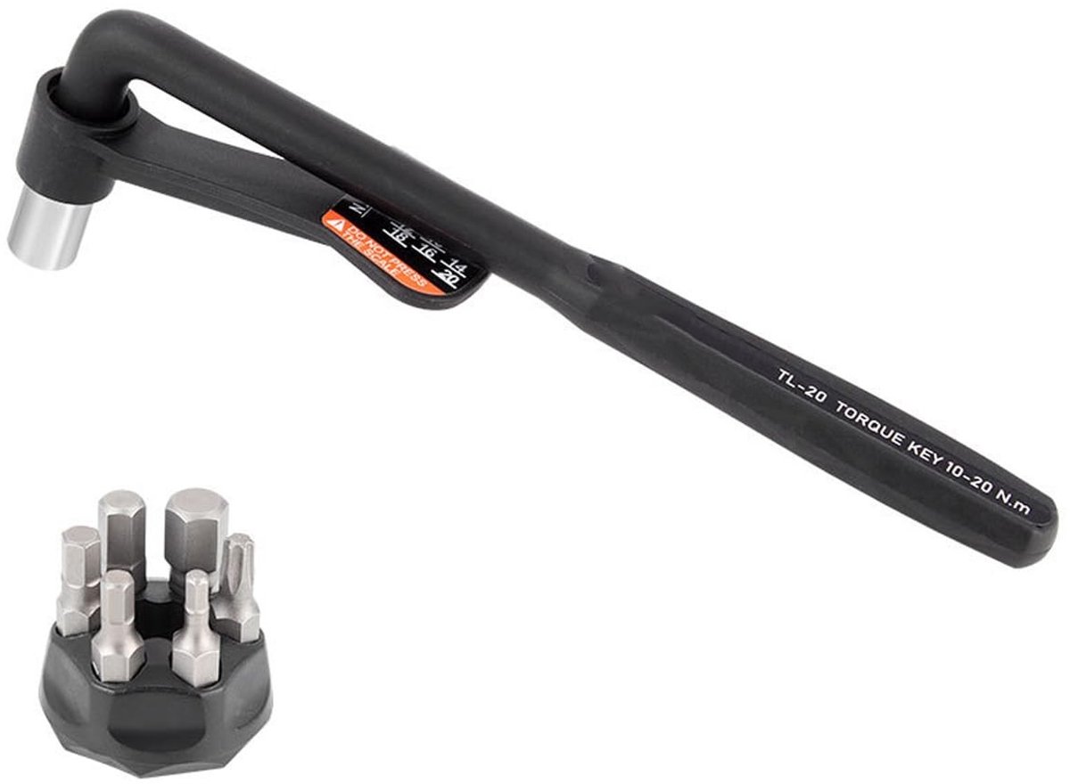 Dailygoods - Fietskoppelmoersleutel - Precisie gereedschap - Inclusief 6 bits - Voor fiets en motor - 10-20 Nm - Duurzaam en nauwkeurig - Geschikt voo...