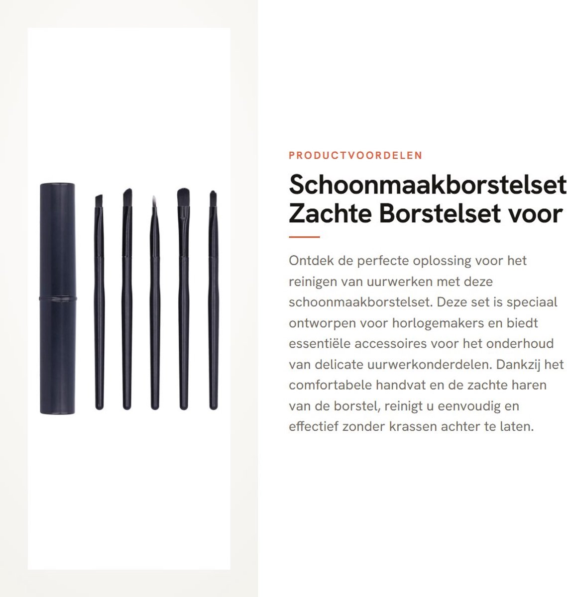 Dailygoods- Schoonmaakborstelset voor Uurwerken - Zachte Borstelset - Horlogereinigingsborstel - Opbergdoos - Comfortabele Handgreep - Basisaccessoires voor Horlogeonderhoud - Horlogeborstel