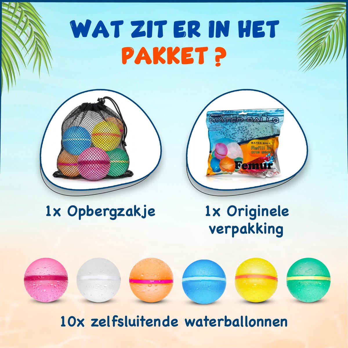 FEMUR Waterballonnen - 10 stuks - Zelfsluitend & Hervulbaar Waterspeelgoed - TikTok - Herbruikbaar - Magnetisch — afbeelding 7