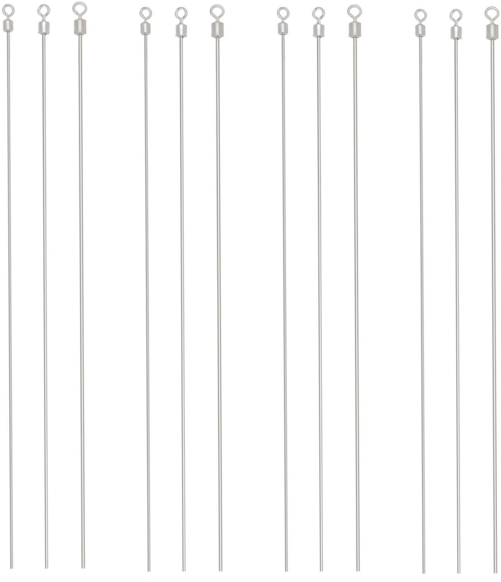 Dailygoods- Roterende Spoel 90 Stuks - 0,8mm/0,9mm/1,0mm - Geschikt voor Boorinstallaties - 360 Graden Draaiend - Vissen met Aas - Lengte 150mm - Vislijn