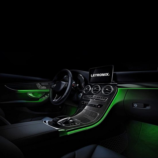 Lichtstrip Sfeerverlichting - Interieurverlichting Auto - Auto Decoratie - Flexibel In te Kort - 2 Meter - Groen