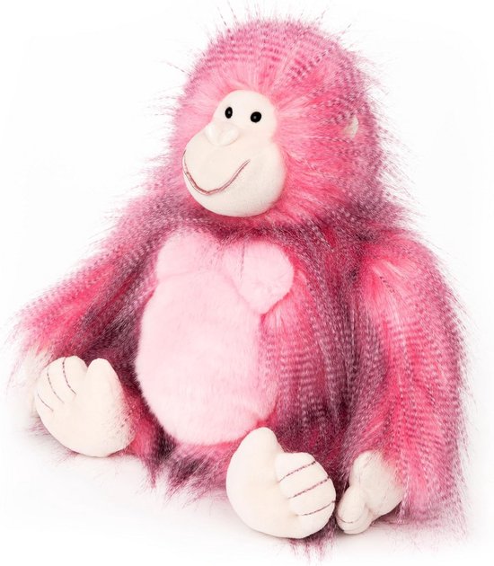 Knuffel Gorilla Pluche Dier Roze voor Baby's en Kinderen, 30 cm — afbeelding 5