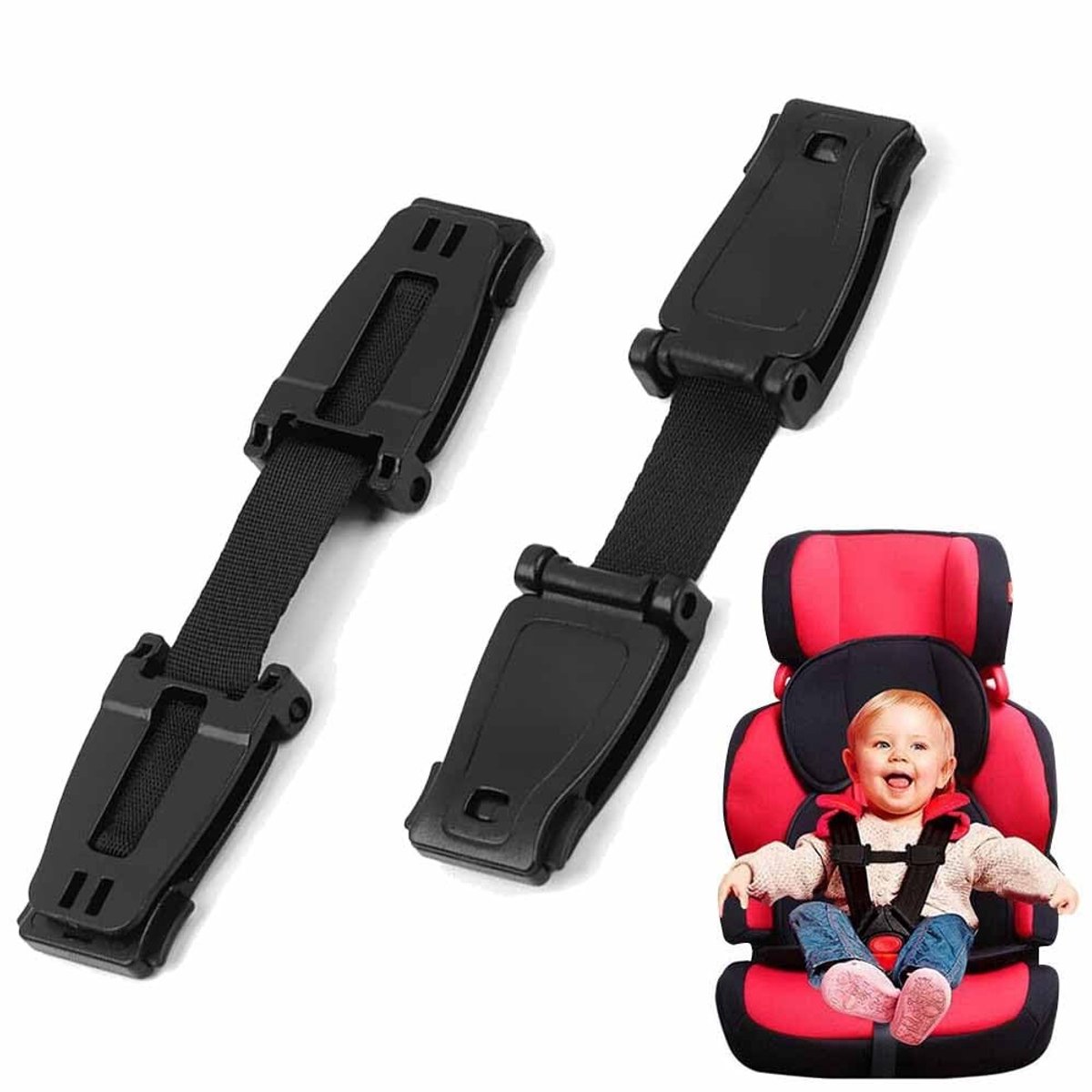 Dailygoods - Veiligheidsgordelclips voor Babyautostoelen en Kinderwagens