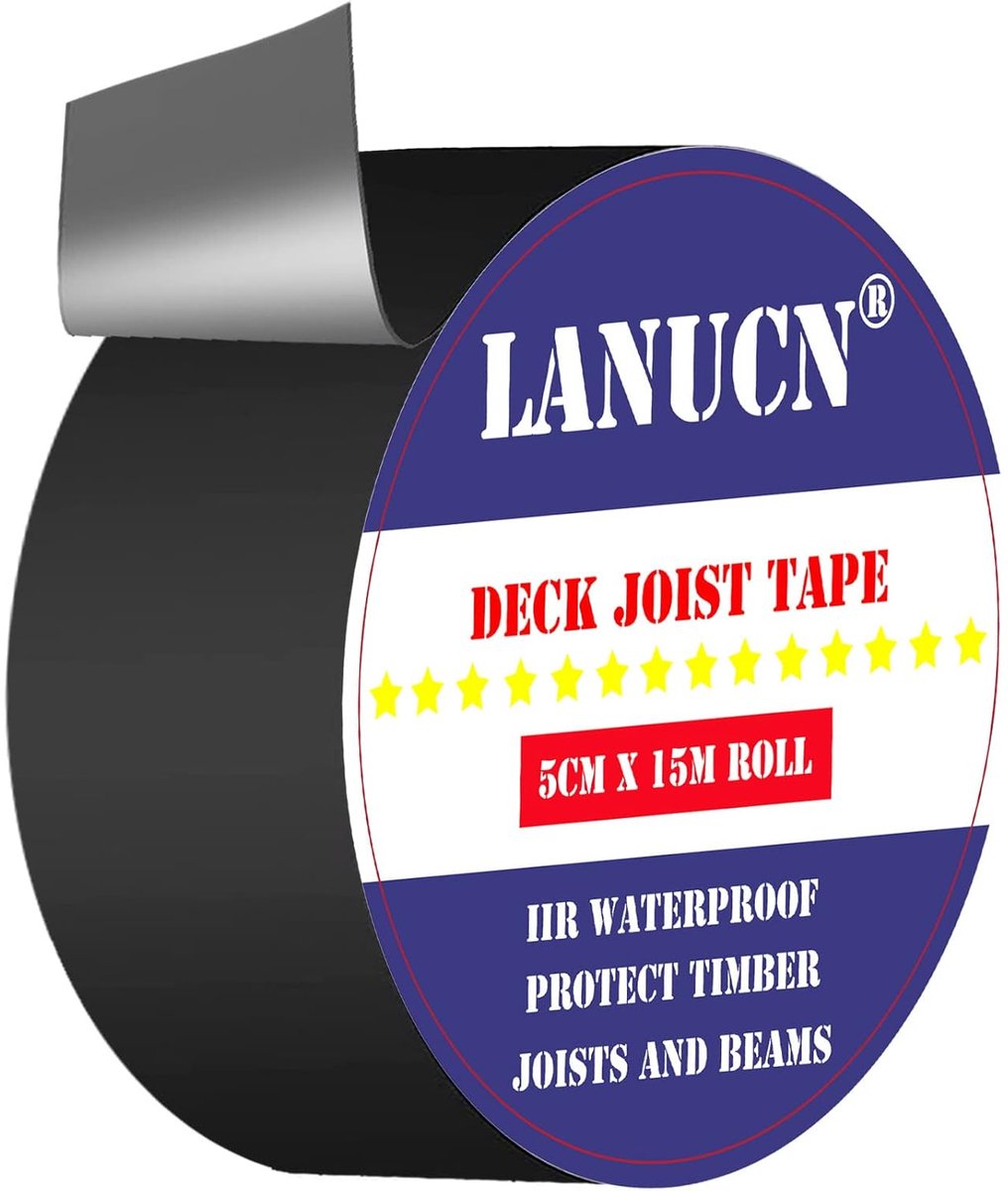 Houtbescherming Tape - Waterdichte Balkenband - Hout Beschermen - Extreme Temperatuur Bestendig - 5 cm x 15 m - Zwart