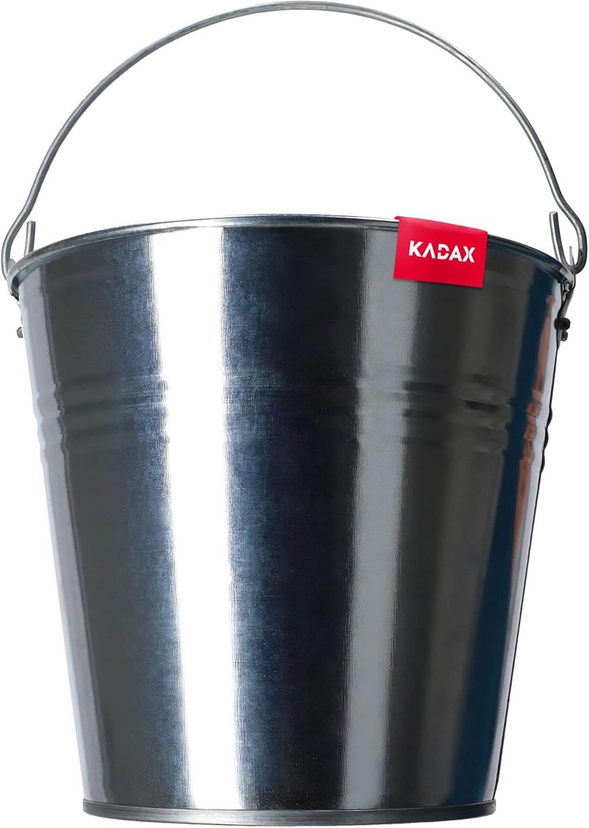 Metalen Emmer - Zinkemmer Tuinemmer - Tuinieren en Klussen - Versterkte Bodem - 10 Liter - Zilver