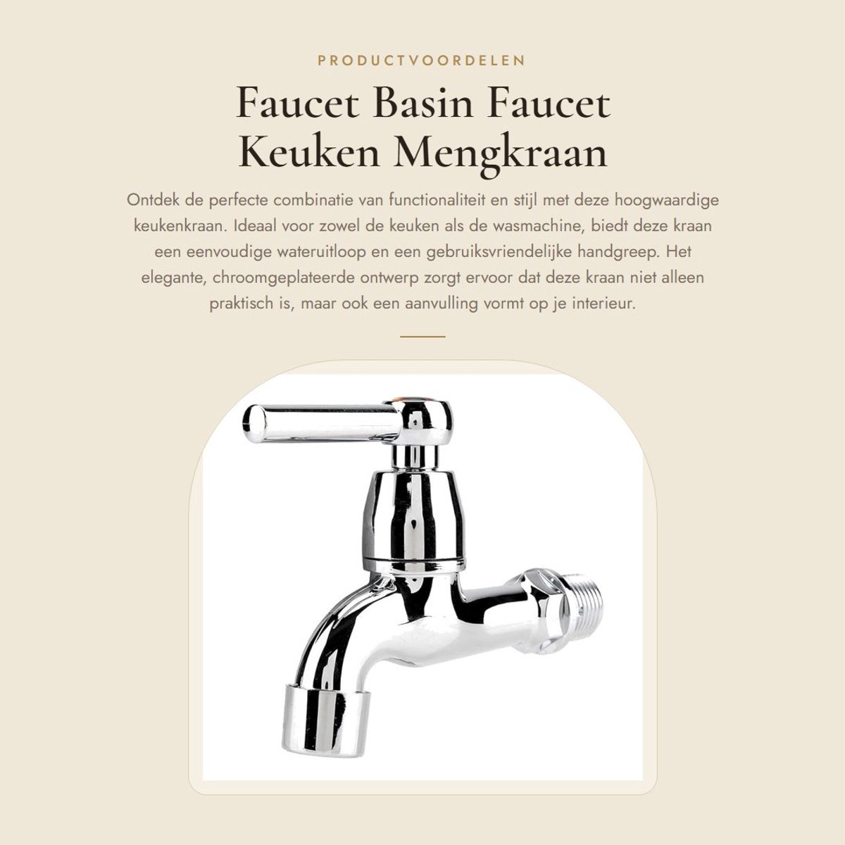 Dailygoods- Wasbakkraan met Eenvoudige Grip - Hoogwaardige ABS - Chroom Geplateerd - Makkelijk te Installeren - Voor Keuken/Badkamer/Garten - Duurzaam en Elegant - Kraan