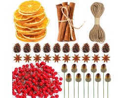 Kerst Decoratie Set - Natuurlijke Materialen - Ambachtelijke Projecten - Complete Knutselkit - 220 Stuks - Natuurlijk