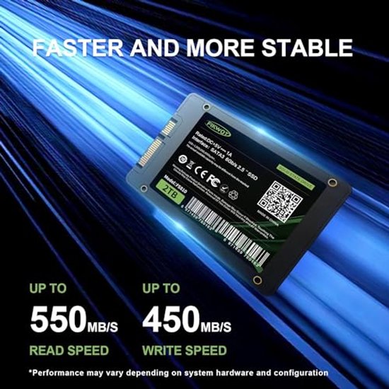 Interne SSD - Solid State Drive - Snellere Computer - 3D NAND Flash - 2 TB - Zwart — afbeelding 4