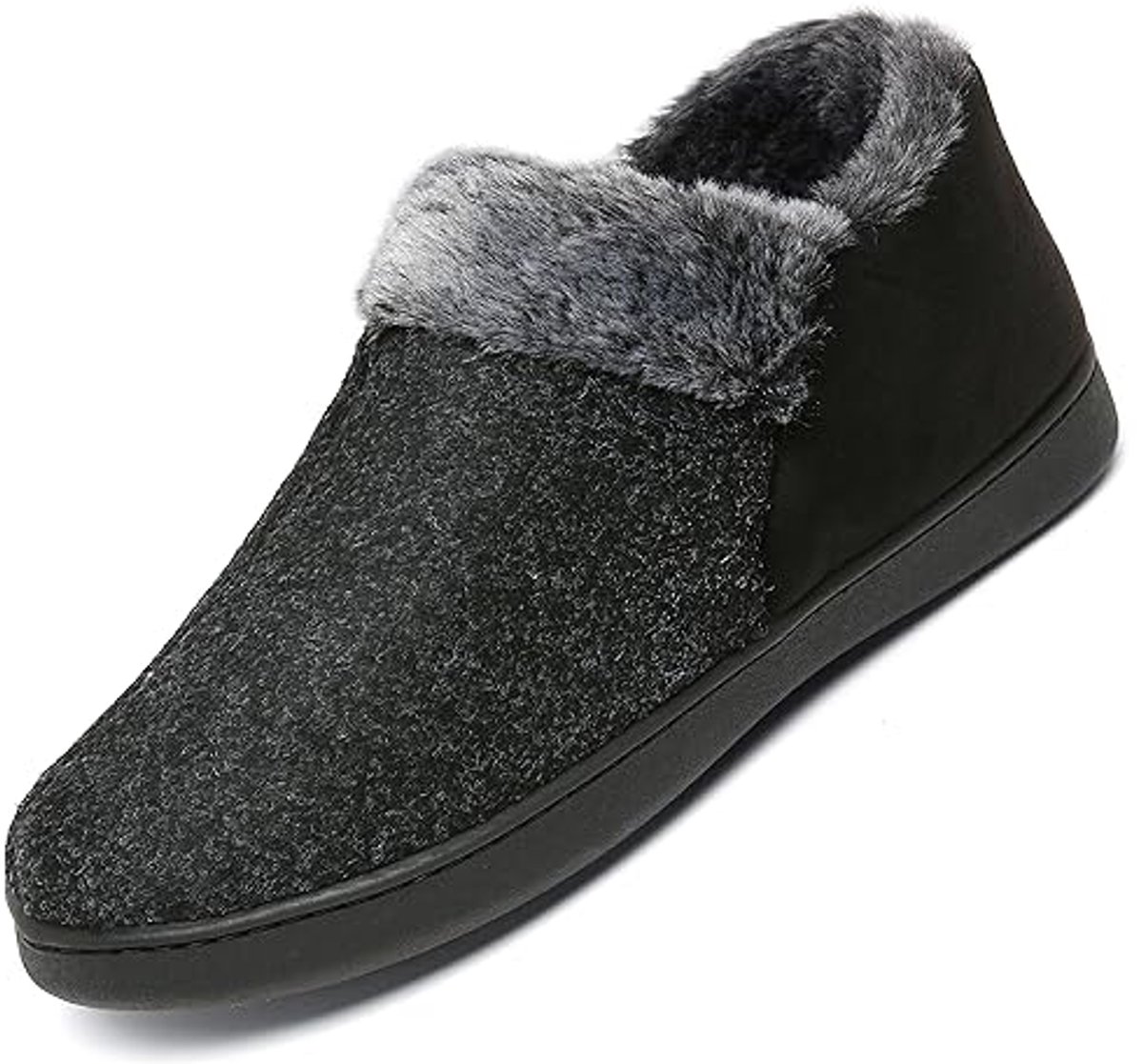 Damespantoffels - Pluche sloffen - Warmte en comfort - Traagschuim zool - 20 x 8 x 5 cm - Grijs