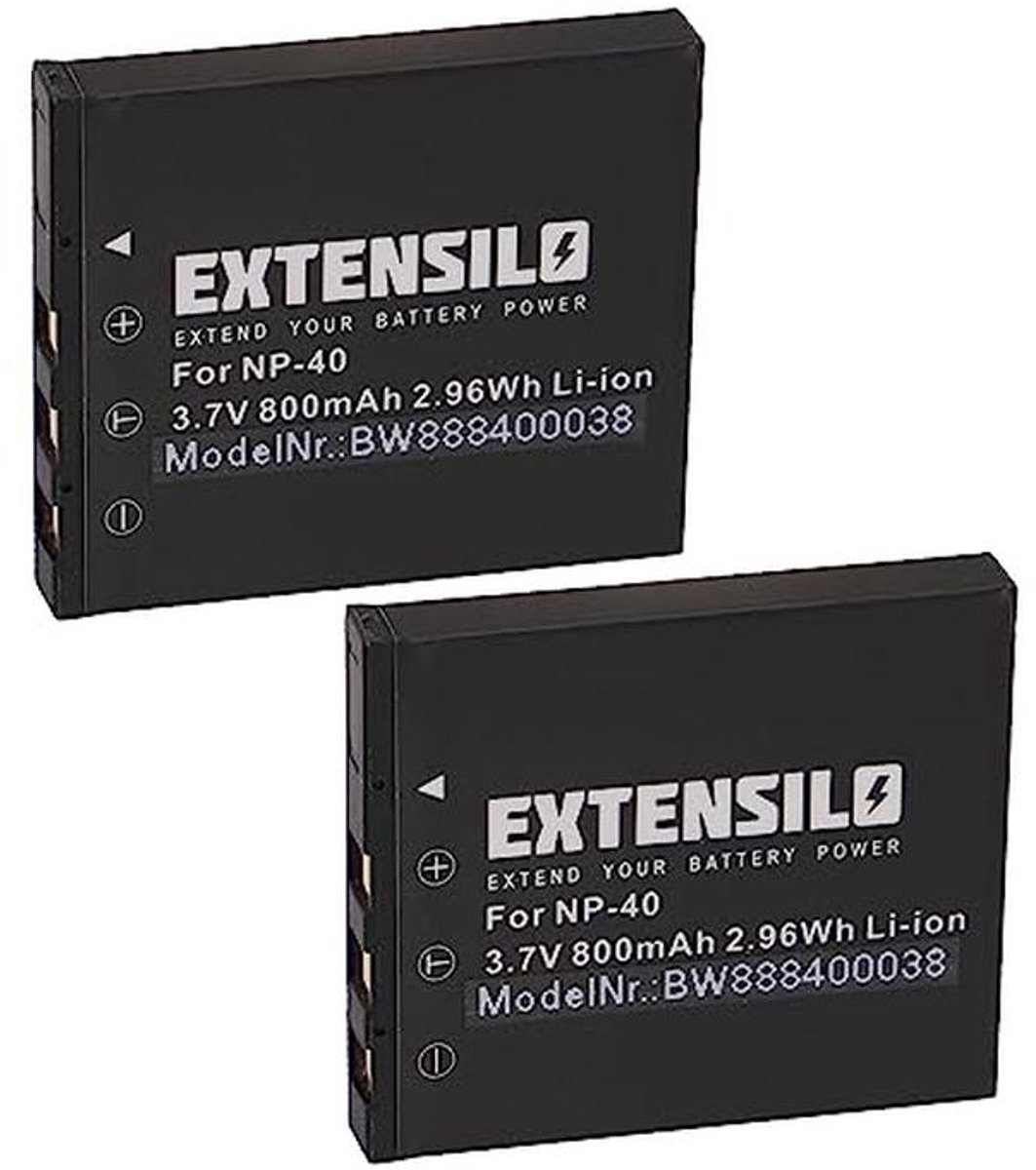 Reserveaccu Camera - Batterij Pack - Digitale Fotografie - Hoge Capaciteit - 2 Stuks - Zwart