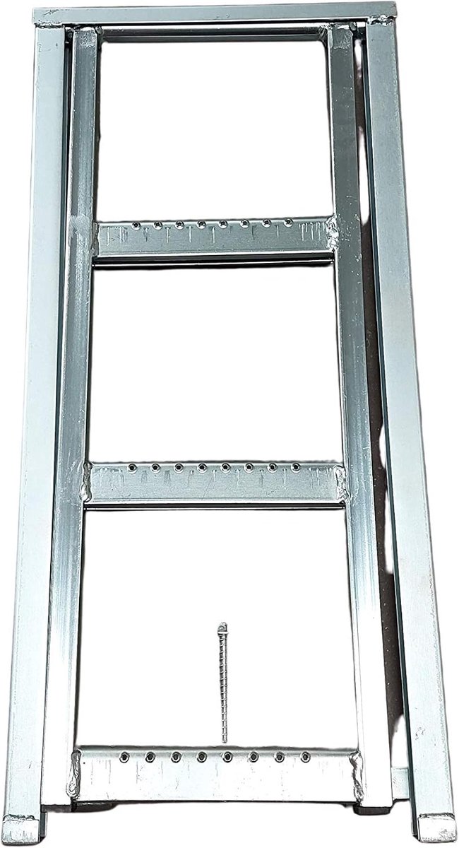 Intrekbare Opstapladder - 3 Traps Ladder - Veilig Instappen - Gegalvaniseerd Staal - 35 x 12.7 x 147.8 cm - Zilver