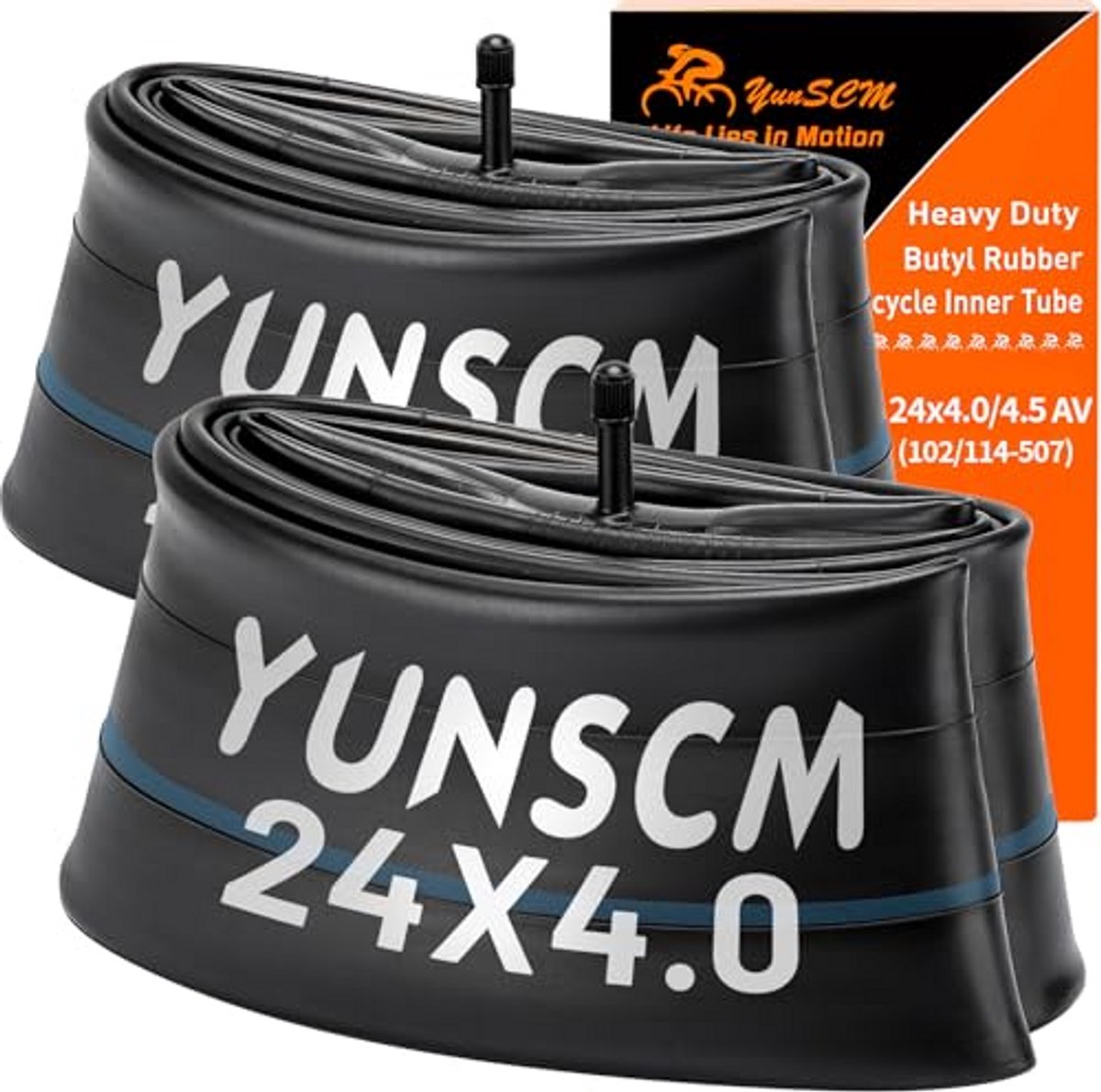 Fiets binnenband - Banden voor fiets - Veilig Fietsen - Butyl Rubber Materiaal - 24x4.0/4.5 AV - Zwart