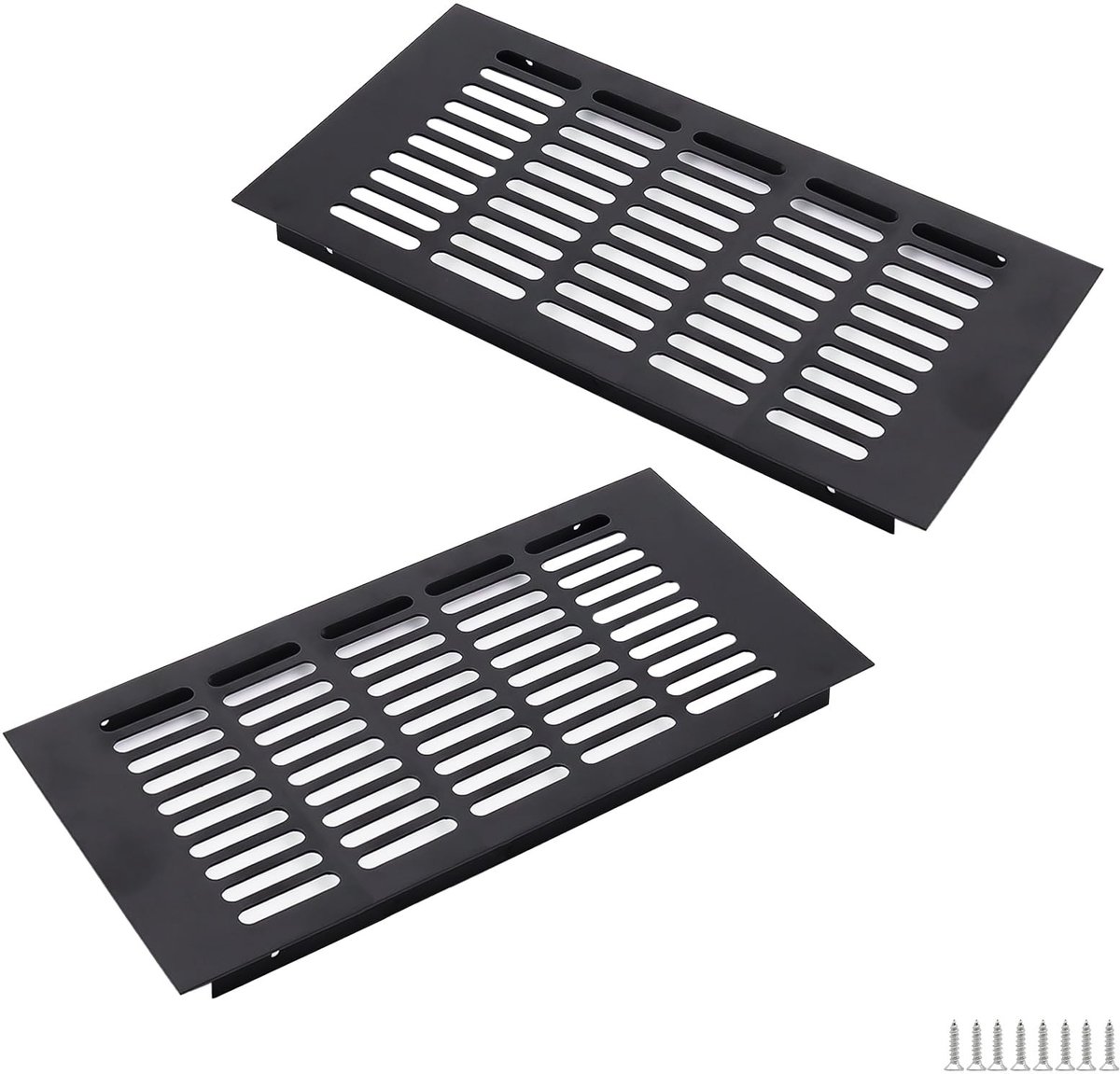 Dailygoods - Aluminium Ventilatierooster 300 x 150 mm - Zwart Vierkant