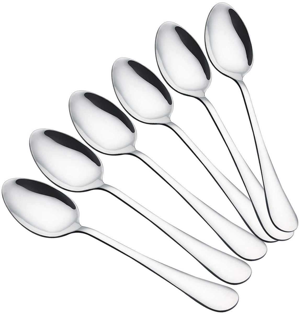 Dailygoods - Stijlvolle Roestvrijstalen Bestekset - Eetlepels voor Koffie en Soep - 6 Stuks - Vaatwasserbestendig - Perfect voor Feestjes - Zilver