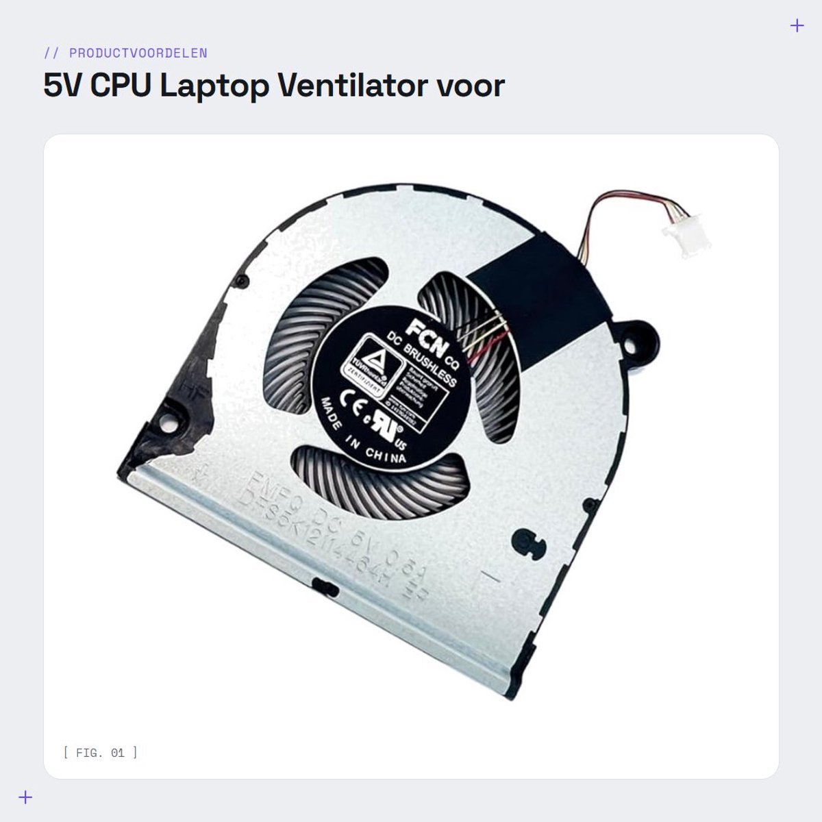 Dailygoods - 5V CPU Laptop Ventilator voor Acer SPIN SP513