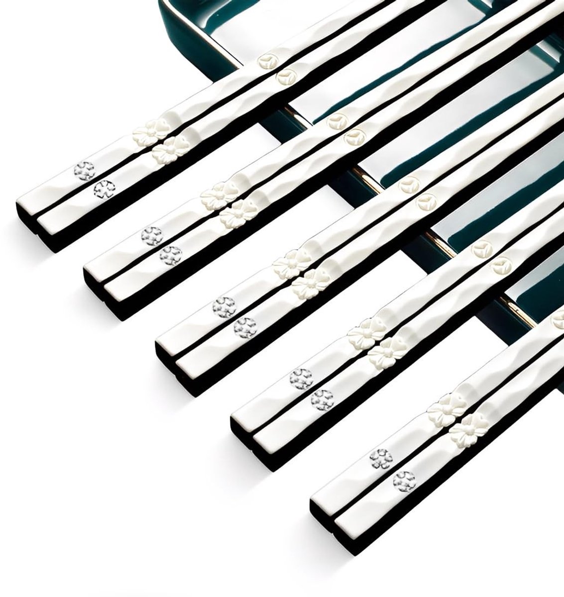 Dailygoods - 5 paar Japanse houten eetstokjes - Luxe antislip herbruikbare set voor keuken en restaurant