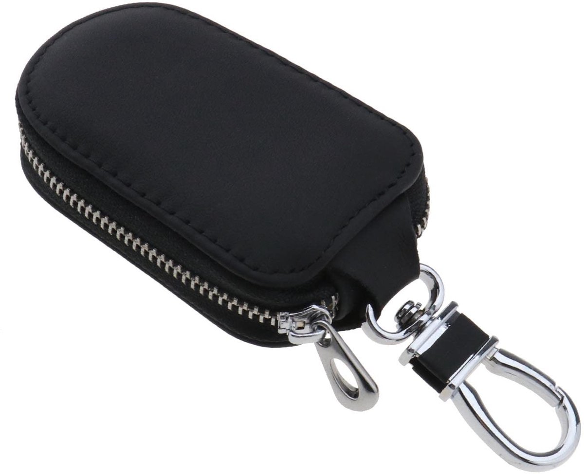 Dailygoods- Sleutelhanger Lederen Tas - Multifunctionele Houder - Sleutelhanger Protector - Blokkerend Signaal - Handig en Stijlvol - 14x5.8x2cm - Autosleutelhouder