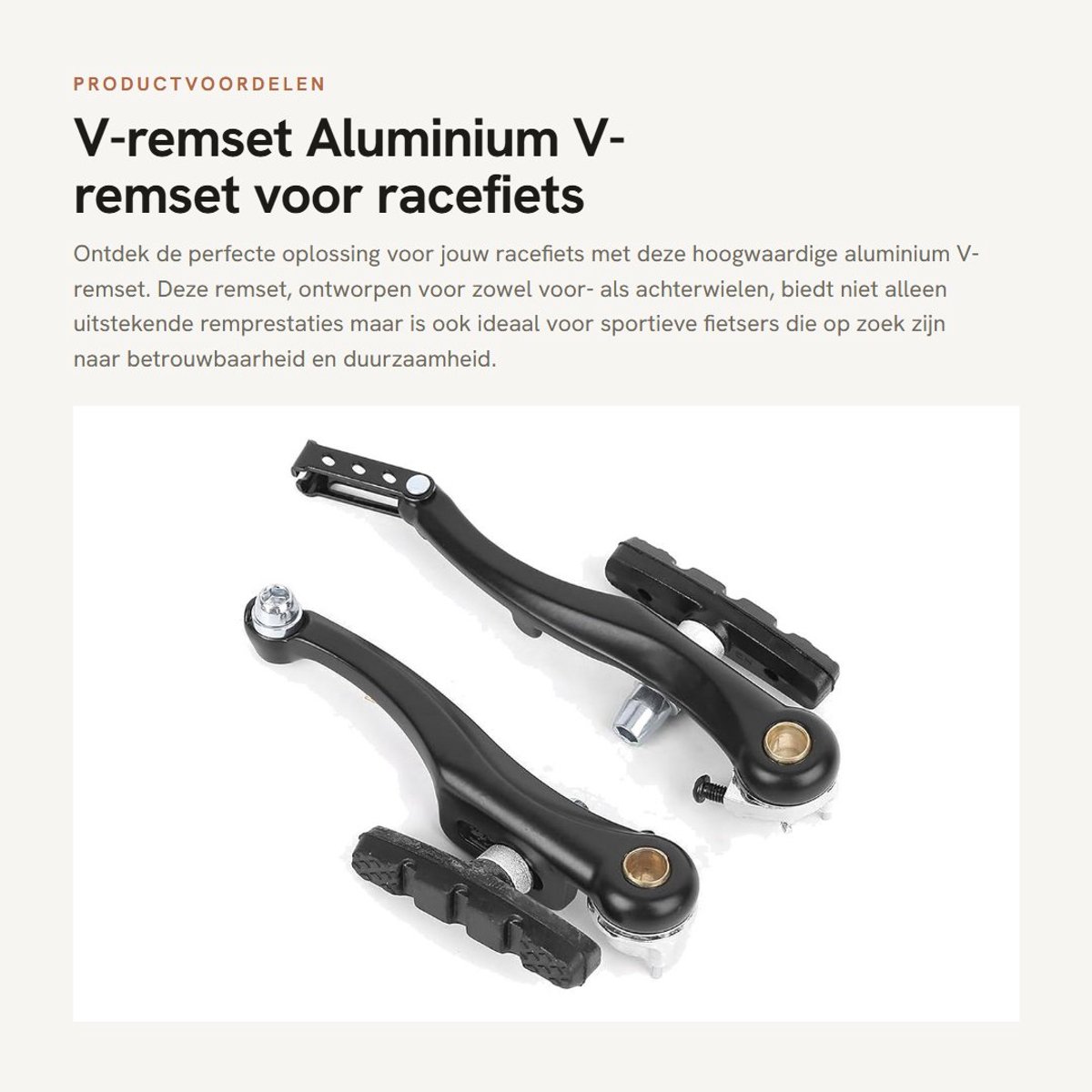 Dailygoods- V-remset Aluminiumlegering - Remmen voor Racefiets - Voor/achter - 1 Paar - 127 x 26mm - Installatie-instructies inbegrepen - Fietsremmen