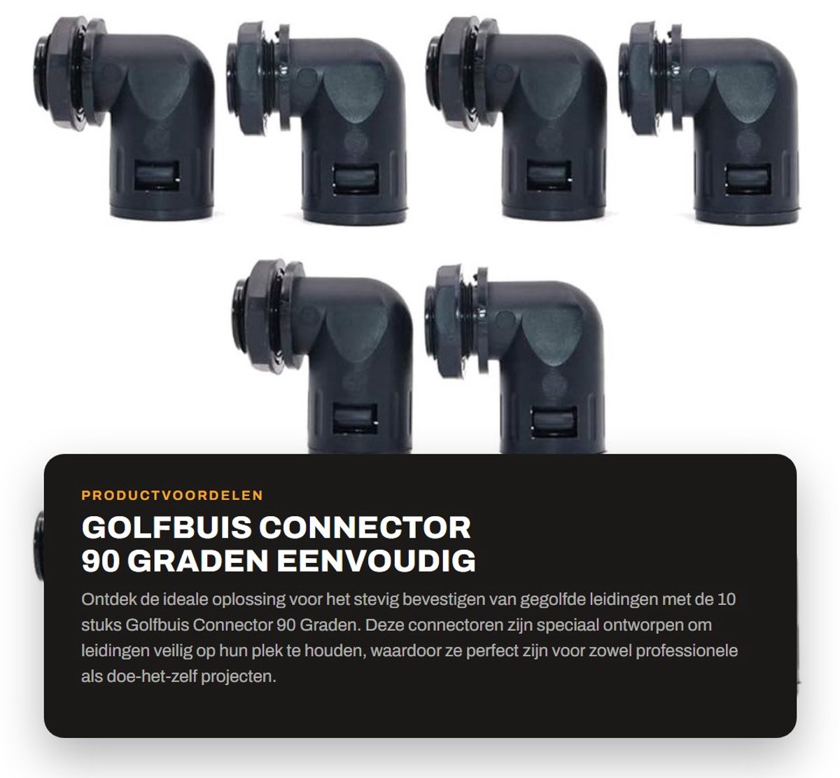 Dailygoods- Golfbuis Connector 90 Graden - 10 Stks - Klemmen - Slang Joint - Gegolfde Buis - Duurzaam Materiaal - Buisconnector