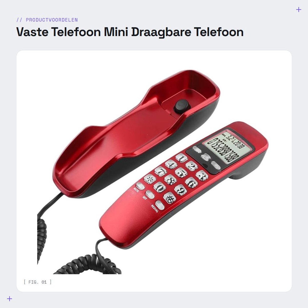 Dailygoods- Bureautelefoon Grote Knop - Multifunctionele Telefoon - Nummerherkenning - LCD-scherm - 38 Inkomende Herinneringen - Schokbestendig - Vaste Telefoon