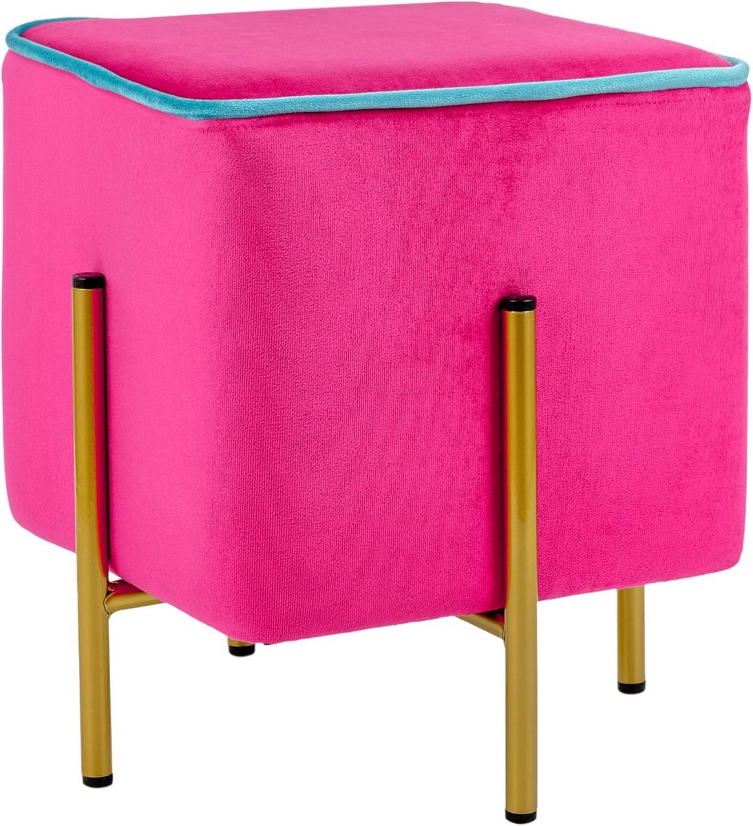 Zitzak voetensteun - Zitkruk fluweel - Comfort creëren - Gevoerd met schuim - 33x33x38 cm - Fuchsia