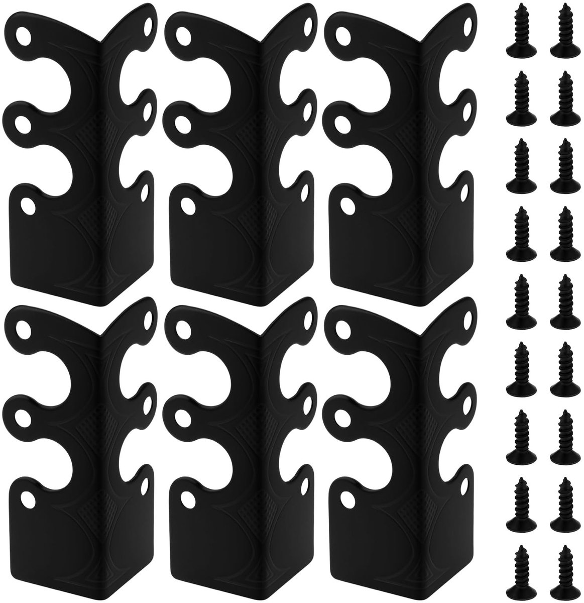 Dailygoods- Hoekbeschermers 12 Stuks - Metalen Hoekbeschermers - 4,8 x 2,9 x 2,1 cm - Zwart - Inclusief Schroeven - Voor Meubels en Decoratie - Hoekbescherming