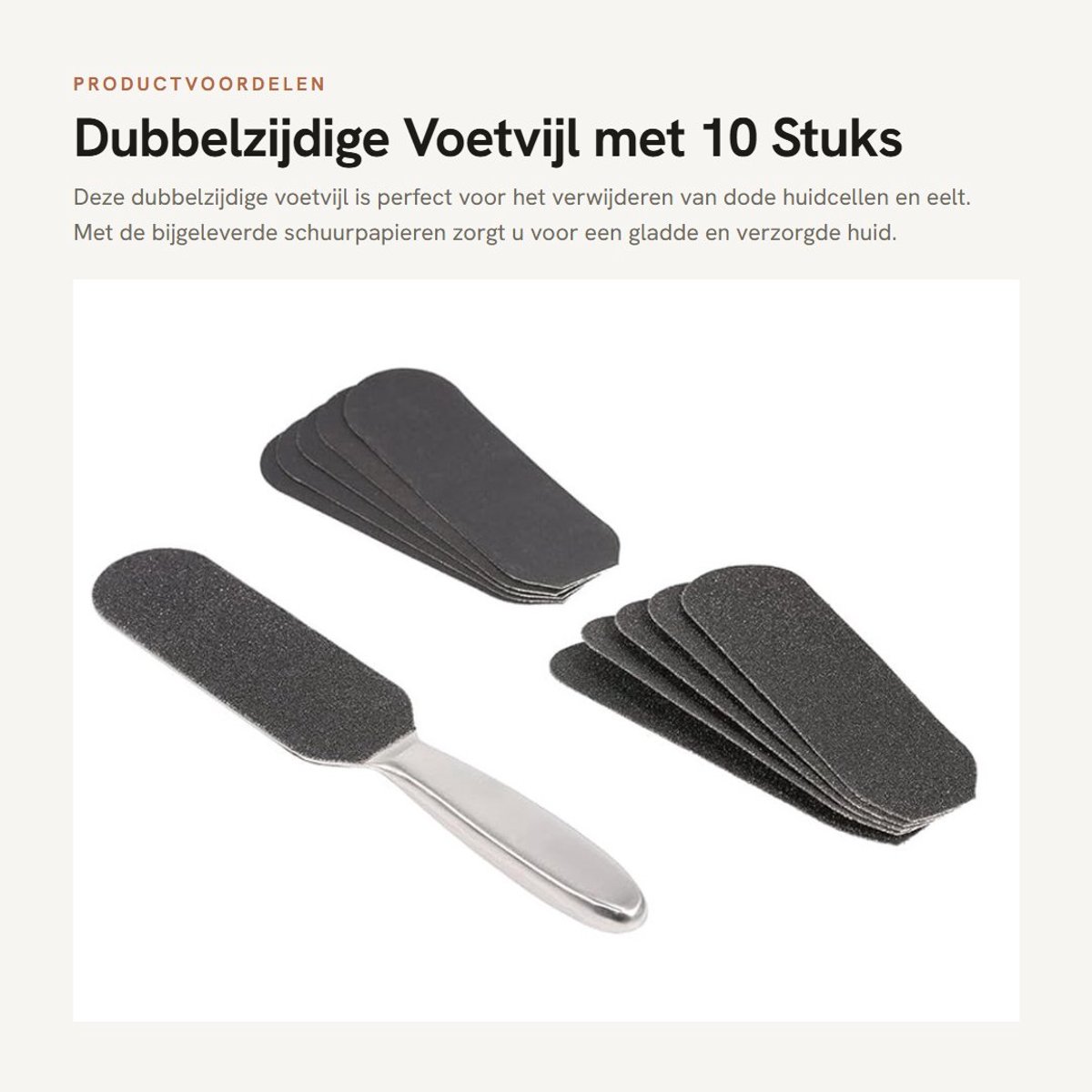 Dailygoods- Voetvijl Dubbelzijdig - Eeltverwijderaar - Pedicure Tool - 10 Stuks Schuurpapier - Professionele Verzorging - Gezonde Voeten