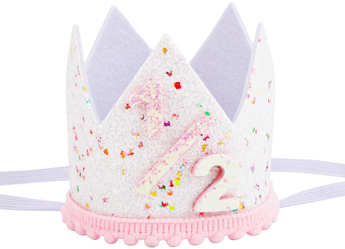 Dailygoods- Verjaardagskroon Halve Hoed - Feestoutfitaccessoire - Fotorekwisieten - Roze Vilt - 8 cm Hoogte - 9 cm Breedte - Verjaardagsaccessoire
