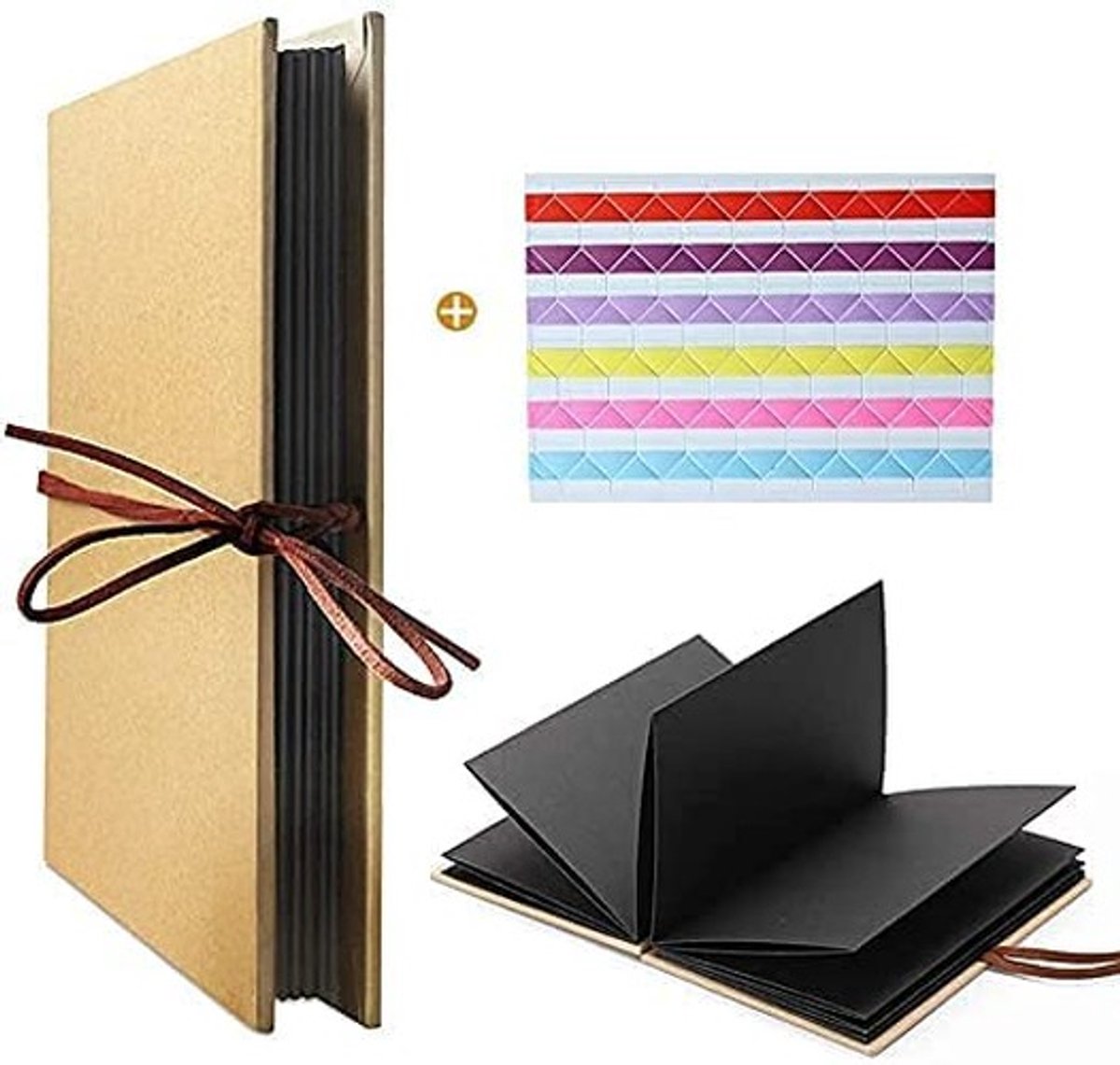 Ambachtelijk fotoalbum - DIY stijl - 36 pagina's - zwart