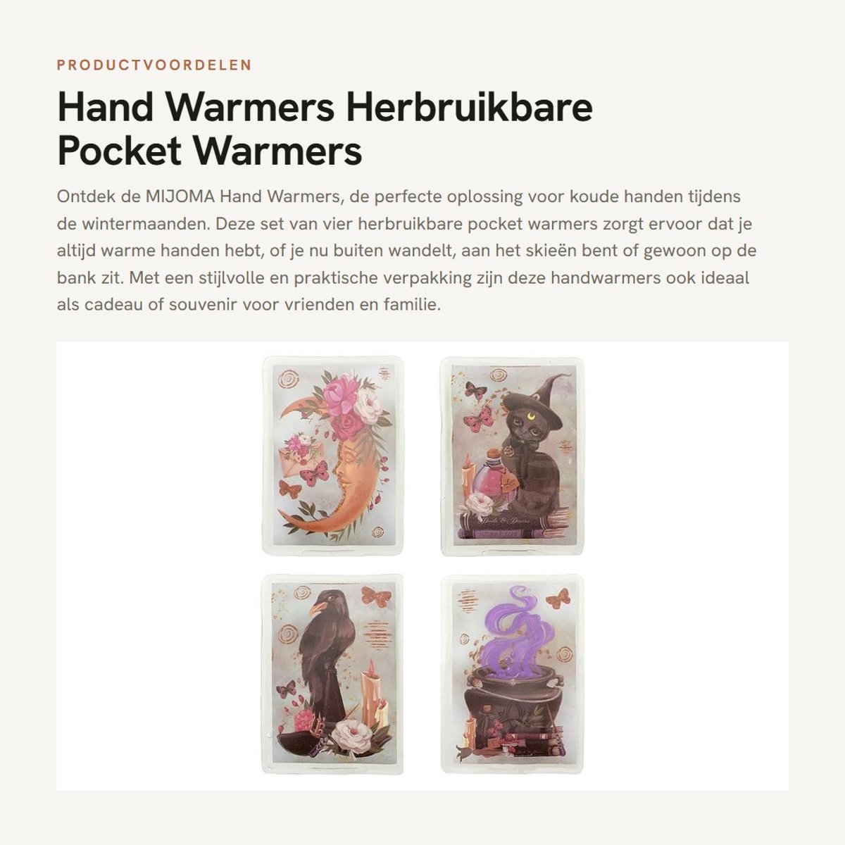 Dailygoods- Handwarmers Oplaadbaar - Herbruikbare Handwarmers - Set van 4 - Tot 55 °C Warmte - Huidvriendelijke Kunststof Hoes - Stijlvolle Motieven - Zakwarmers