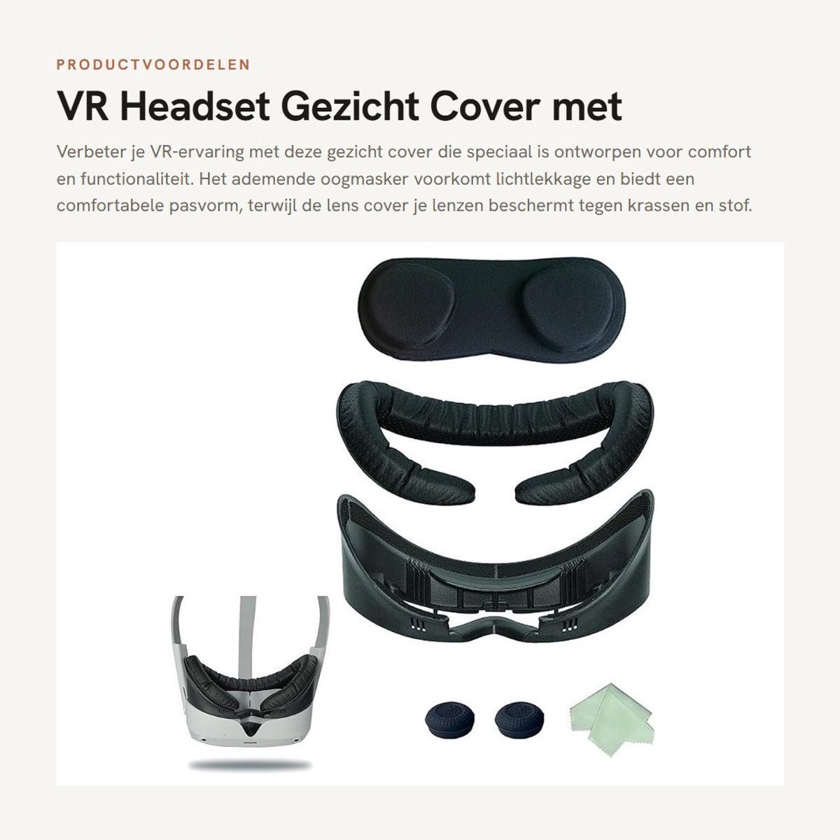 Dailygoods - VR Headset Gezicht Cover met Ademend Oogmasker en Lens Cover