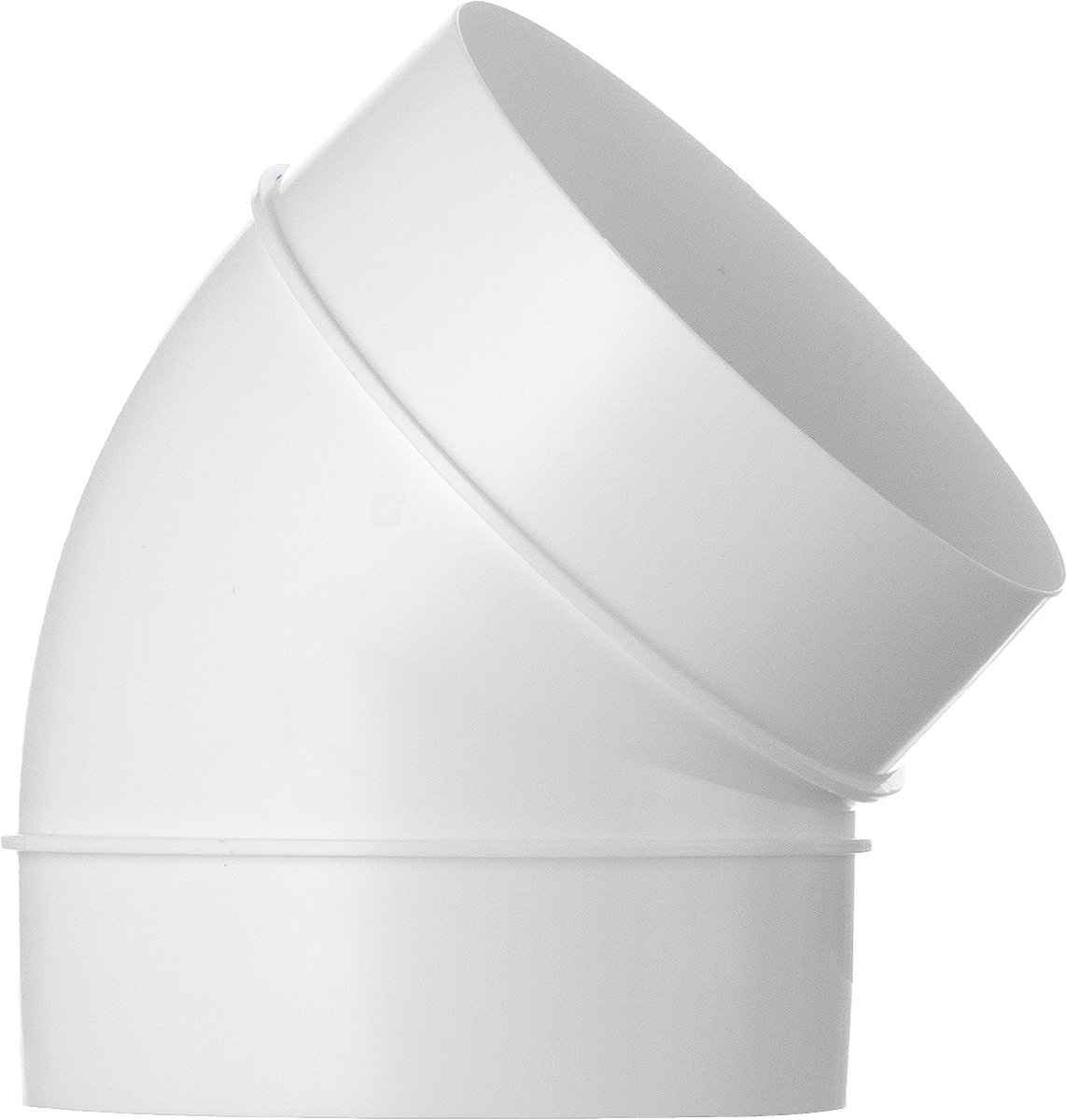 Ventilatie Elleboog - Ronde Buisk connector - Afzuiging Monteren - 45 Graden Hoek - Ø 100mm - Wit