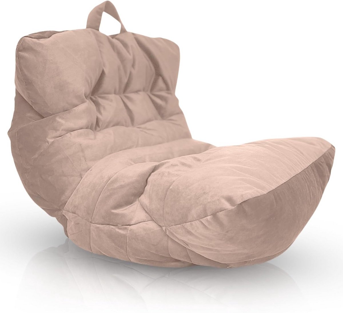 Luxe Zitzak - Grote Pouf - Ontspannen Thuis - Perzisch Fluweel - 90x90x80 cm - Beige