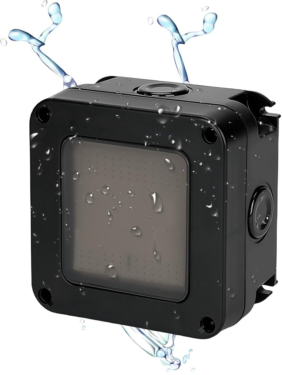 Schakelaar Buiten - Waterdichte Schakelaar - Tuin Verlichting - IP66 Waterdicht - 10x8x4 cm - Zwart